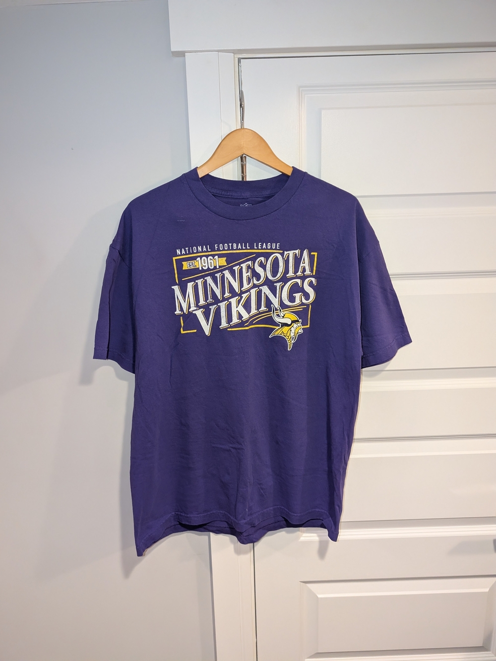 NFL Minnesota Vikings Purple Graphic Tee with Yellow Accent